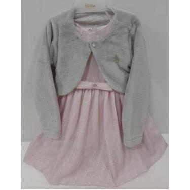 Imagem de Kit Vestido Estampado + Bolero Pelo Menina Paraiso Rf 14821, TAM 2 ANO