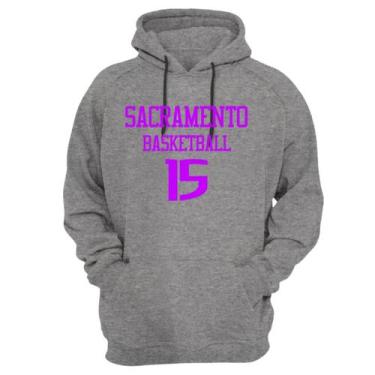 Imagem de Blusa Moletom Capuz Basquete Sacramento Basketball número 15 - Loja Cl