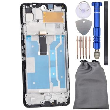 Imagem de Digitalizador de tela sensível ao toque com moldura para Huawei Y7a Preto 6.67