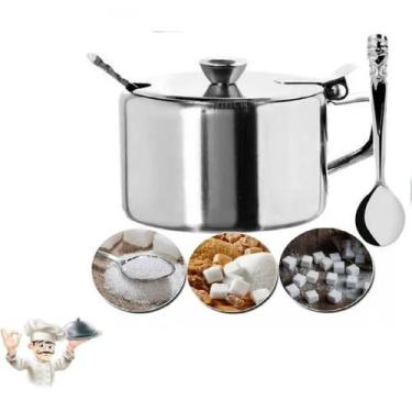 Imagem de Açucareiro Com Colher Inox 220ml - Clink
