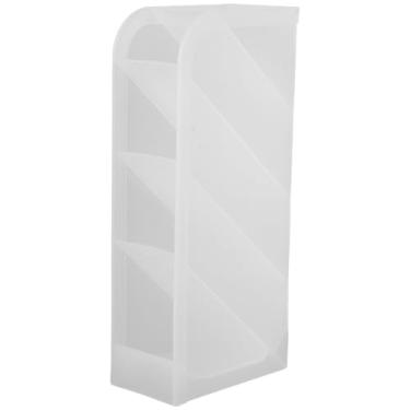 Imagem de Organizador de plástico inclinado para caneta multigrade com 5 compartimentos, caixa de armazenamento criativa de escritório para escola e espaço de trabalho em casa