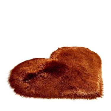 Imagem de Tapete Love Soft Shape Heart Area Mat、Tapete azul rosa 、 Tapetes brancos para quarto (café, M)