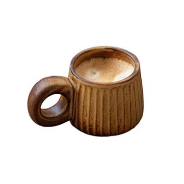 Imagem de KEG801302 Caneca de cerâmica moderna para uso doméstico, estilo retrô, caneca de café usada em utensílios de bebida para escritório em casa