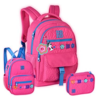 Imagem de Kit Mochila Lancheira Estojo Box Girl Rebecca Bonbon Juvenil, Rosa