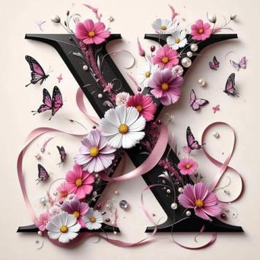 Imagem de JATOK Kits de arte de diamante do alfabeto para adultos, pintura de diamante personalizada para iniciantes, broca redonda completa 5D, imagens de joias faça você mesmo, personalize seus próprios