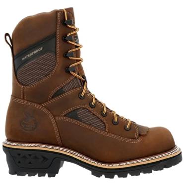 Imagem de Georgia Boot Bota masculina masculina impermeável com bico composto tipo logger, botas industriais e de construção, Marrom, 43 BR
