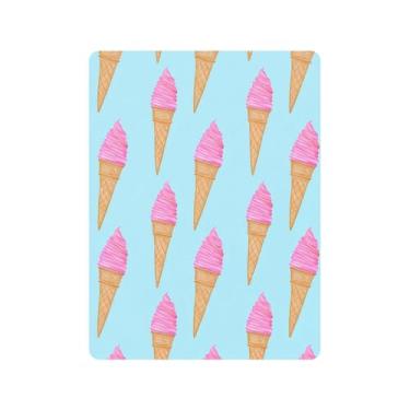 Imagem de Blueangle Lençóis de berço com casquinhas de sorvete 99 x 68 cm - Roupa de cama portátil de algodão para berçário (278)