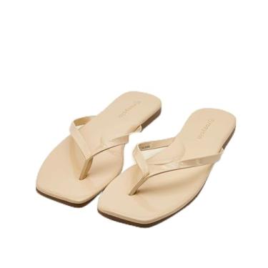 Imagem de Chinelo feminino, bico quadrado, espuma viscoelástica, suporte de arco, sandálias femininas de verão 2026, tendência de couro vegano, leve, macio, confortável, nuvem, chinelos femininos para praia