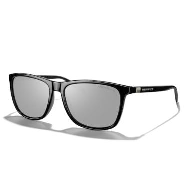 Imagem de MERRY'S Óculos de sol unissex de alumínio polarizado vintage para homens/mulheres S8286, Moldura preta/espelho prateado/hastes pretas, Lens Width: 58 Millimeters