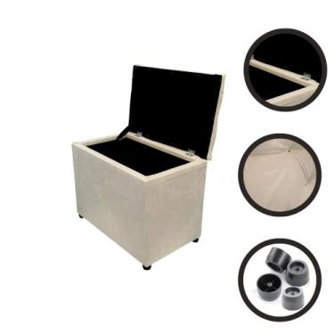 Imagem de Puff Baú Retangular Chamativo Moderno Para Cozinha Escritório Quarto -