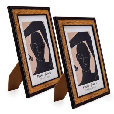 Imagem de Porta Retrato Moldura Estilo Trama 15x20cm 6062 - Livon, Preto