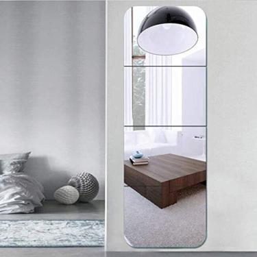 Imagem de Espelho de comprimento total espelho de chão - quarto sem moldura simples montado na parede espelho 4 peças espelho de folhas de espelho AN1016 915 (tamanho: 25 cm * 25 cm)