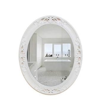 Imagem de Espelho de maquiagem europeu montado na parede espelho de banheiro penteadeira espelho redondo espelho de parede para quarto