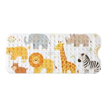 Imagem de Tapete de banheira infantil, tapete de banho antiderrapante com desenho animado para crianças e crianças, tapete de segurança antiderrapante para banheira com ventosas fortes, tapete de banho macio