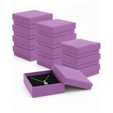 Imagem de Rocutus Caixas de presente de joias para colar, brinco, anel – caixa de joias de papel de papelão preenchida com algodão, caixas de presente para casamento, 12 unidades, embalagem de presente, caixa