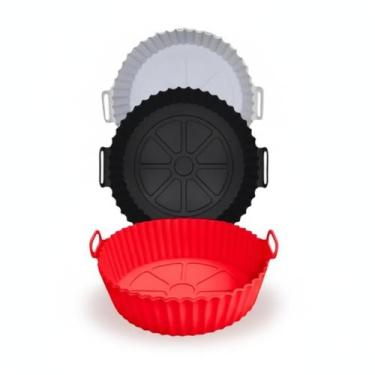 Imagem de Forma Redonda de Silicone 20cm para Airfryer Reutilizável, Flexível e 