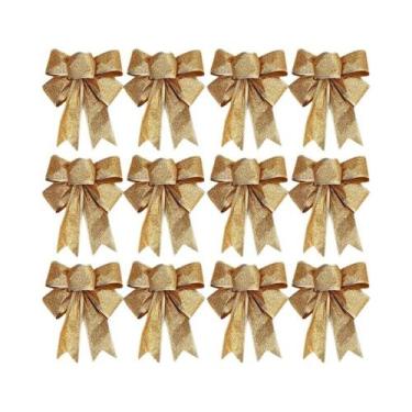 Imagem de Laços Decorativos De Natal Com Glitter Brilhante Para Árvore De Natal,