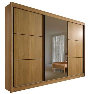 Imagem de Guarda Roupa Casal Com Espelho 3 Portas 6 Gavetas Los Angeles-cinamomo Móveis D'doro