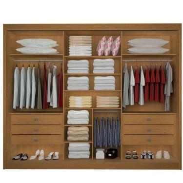 Imagem de Guarda Roupa Casal Com Espelho 3 Portas 6 Gavetas Los Angeles-cinamomo Móveis D'doro