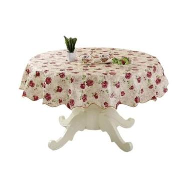 Imagem de Toalha De Mesa De PVC Com Estampa Floral 152cm 180cm Impermeável E À P