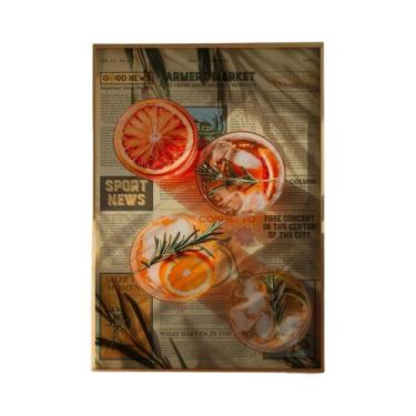 Imagem de Pôster De Arte De Parede Moderno Com Copo De Vinho E Pimenta Em Lona L