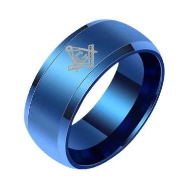 Imagem de Anéis Maçônicos De Aço Inoxidável Preto Para Homens, Joias De Casament