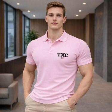 Imagem de Camiseta Gola Polo Masculina Camisa Texas Txc Farm Cores, Rosa, GG