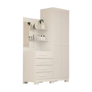 Imagem de Guarda Roupa Solteiro Grécia 2 Portas 100% Mdf Linhamobília Branco Rosa Azul Lilás