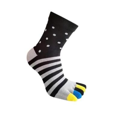 Imagem de Meias De Algodão Coloridas E Respiráveis Com Cinco Dedos, 5 Pares, Mas