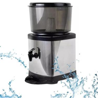 Imagem de Filtro 6L Bóia Purificação Bebedouro Agua Base Inox Cuba De Barro - Kv