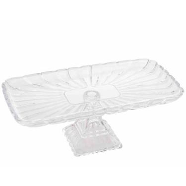 Imagem de Prato para Bolo com pé de Cristal Quadratta 36,5 x 17 x 14 cm - Casa D