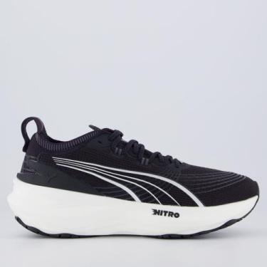 Imagem de Tênis Puma Forever Run Nitro 2 Feminino Preto e Branco, 41