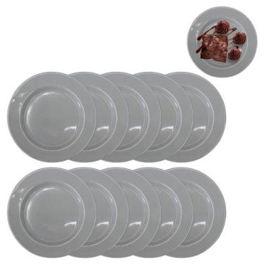 Imagem de 10 Pratos em Melamina Sobremesa Para Buffet Restaurante 20cm - Sk