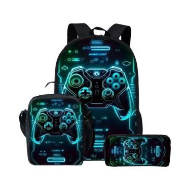 Imagem de Mochila Escolar Com Estampa De Console De Jogos Para Meninos E Meninas