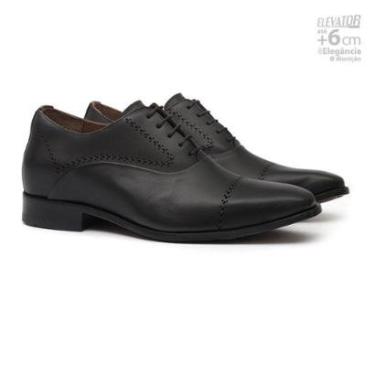 Imagem de Sapato Derby Elevator Social Masculino Jaguar Preto Samello-Masculino