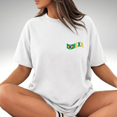 Imagem de Camiseta Stretwear Feminina Oversized Estampa Minimalista Hexa-Feminino