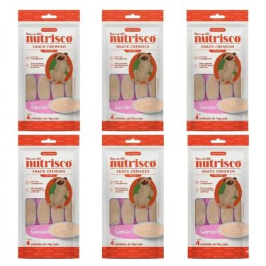 Imagem de Kit Petisco Cães Snack Cremoso Nutrisco Salmão 56g C/6 Unidades