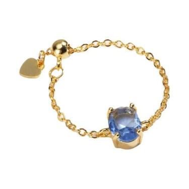 Imagem de Anel De Moda Feminino Ajustável Com Formato Oval E Micro Pavê De Zircô