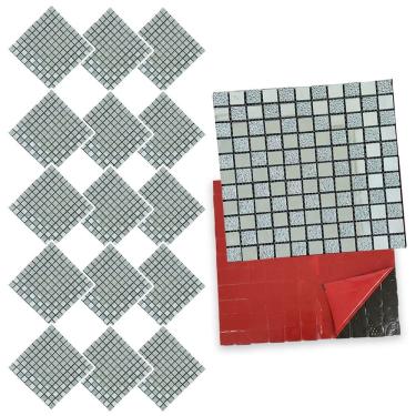 Imagem de Pastilha De Vidro Kit 15 Uni Autocolante Parede Cozinha Banheiro Decorativa Facil Aplicacao Requinte Reforma Moderna