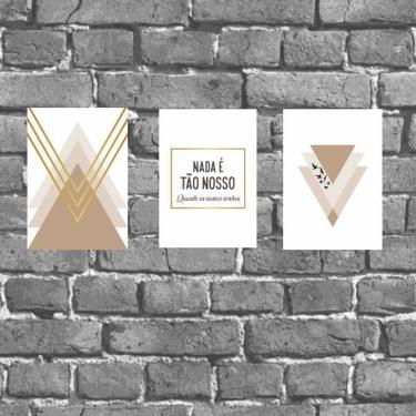 Imagem de Kit 3 Placas Decorativas Nossos Sonhos 18x27cm