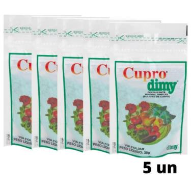 Imagem de 5X Fertilizante Antifungos Cupro Sulfato Cobre (30g) DIMY
