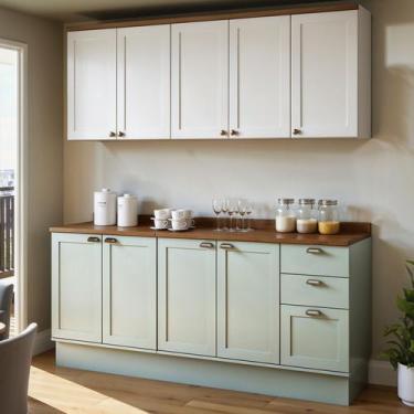 Imagem de Armário de Cozinha Compacta Modulada 2,0m 9 peças Iluminata Genialflex