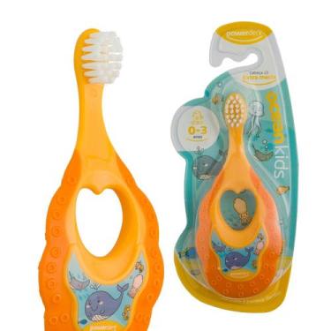 Imagem de ESCOVA DE DENTES INF MORDEDOR OCEAN KIDS Cor:Azul - Powerdent, Laranja