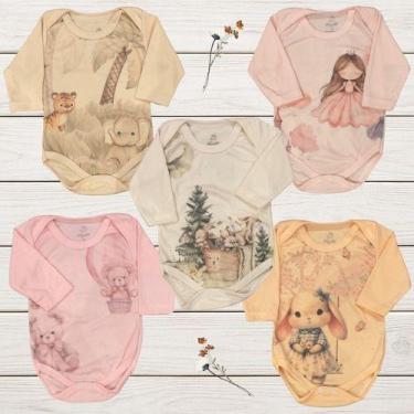Imagem de Kit 10 Bodies M/longa Bebê Menina Estampado Digital Alyaht -, Multicol