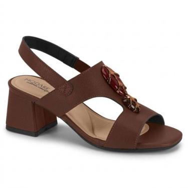 Imagem de Sandália Feminina Modare Salto Bloco Baixo Ultraconfort -, Café, 36