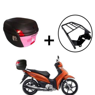 Imagem de Baú Bauleto Awa Pross 34l + bagageiro de  Biz 2018+, rosa