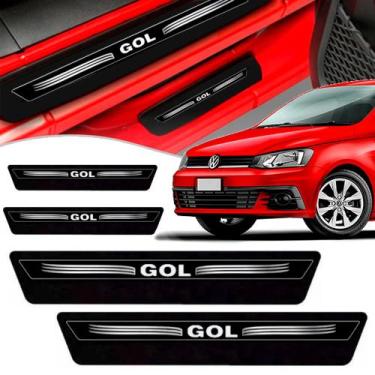 Imagem de Kit 8 Peças Soleira Adesivo Porta Vw Gol 4 Portas G6 G7 G8 - Emblema T