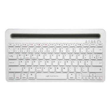 Imagem de Mini Teclado Bluetooth Recarregável C3Tech K-BT100WH ABNT2 Branco