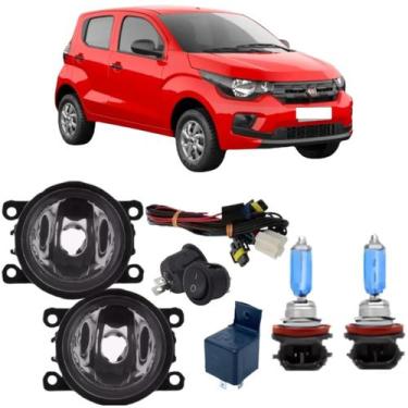 Imagem de Kit farol de milha auxiliar neblina fiat mobi 2016 2017 2018 2019 2020