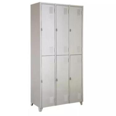 Imagem de Armário Roupeiro de Aço Locker Academia Vestiário 6 Portas Guarda Volu